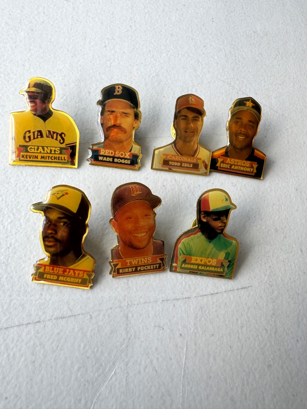 1990 Set of 7 MLB Players Lapel Pins